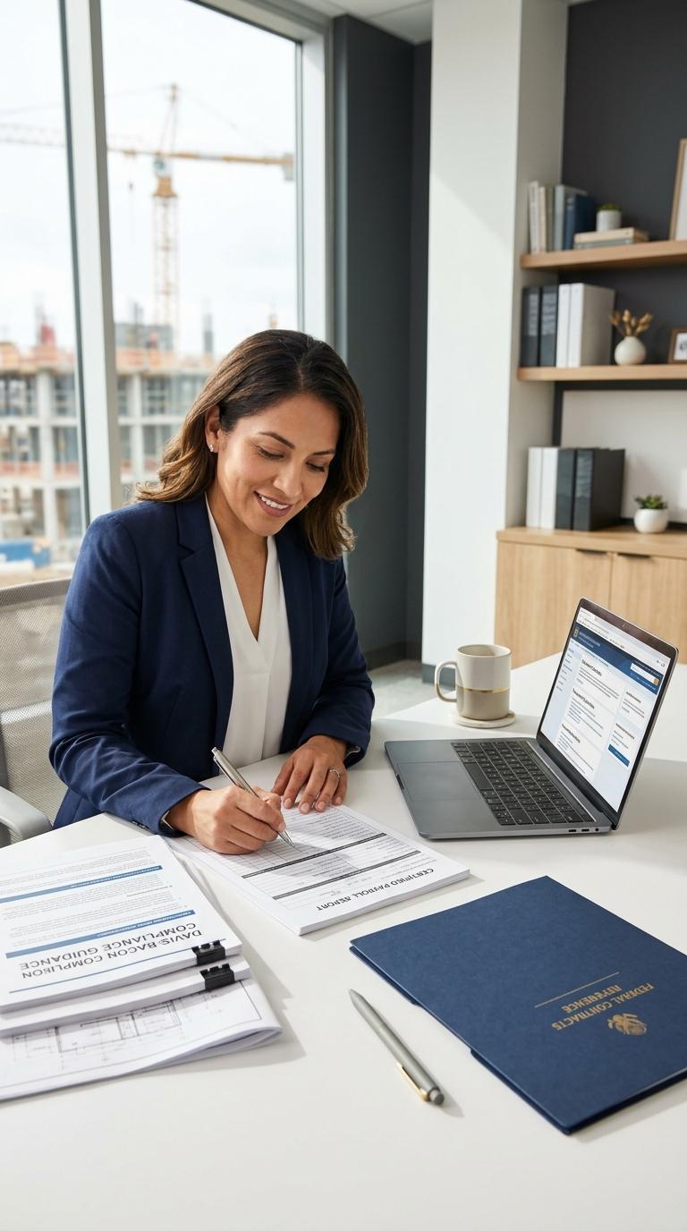 construction government contracts — Davis-Bacon Act — certified payroll reports — Mastering Davis-Bacon Compliance for Constr (in-article)